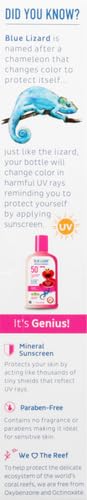 Blue Lizard Baby Mineral Sunscreen with Zinc Oxide, Water Resistant, UVA/UVB Protection with Smart Technology - Fragrance Free, Unscented, SPF 50-5 Fl Oz - Bottle