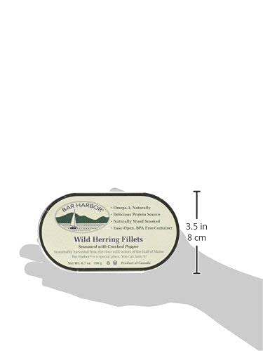 Bar Harbor Wild Herring Fillets Seasoned with Cracked Pepper, 6.7 oz – Naturally Wood Smoked
