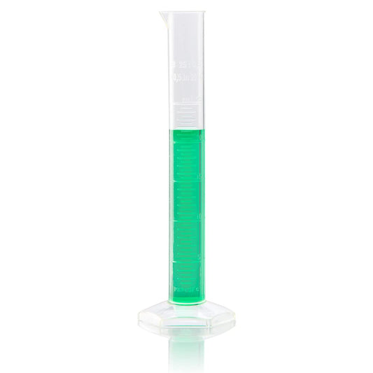 Globe Scientific 3705-25 Diamond Essentials PMP Graduated Measuring Cylinder, Class A, Tall Form, 25ml Capacity