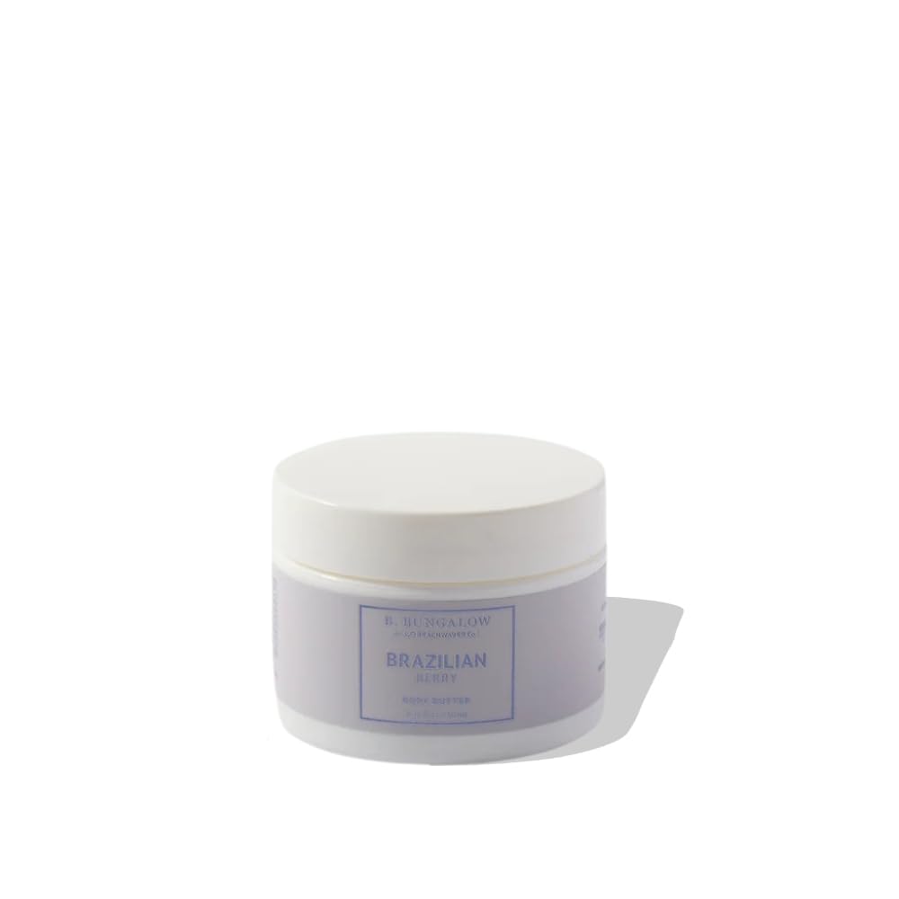 The Beachwaver Co. B. Bungalow Brazilian Berry Body Butter | Travel Size (1.35 Oz) | Cloudberry Seed Oil, Vegan Squalane & Hyaluronic Acid | Blackberries, Apricots, Jasmine Sambac, Vanilla & Coconut