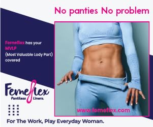 Femeflex Pantiless Panty Liners - Trial Pack (2 Count) Discreet|Compact|One Size Fits All|Wear All Day|Incontinence Support|Slight to Moderate Urine Leakage| No Panties No Problem