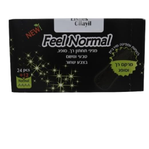 Feel Normal Disposable Black Panty Liners for Women 36 pcs with Protective Layer for Extra Protection Against Leaks