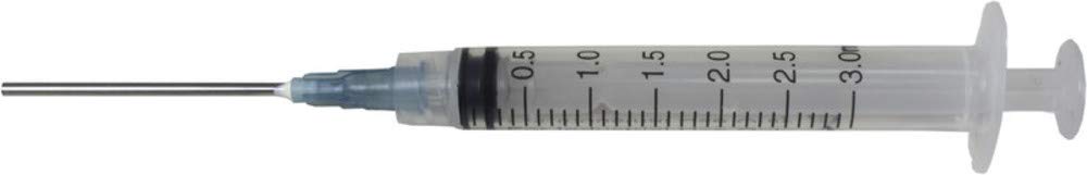 Duda Energy SyringeBox003 Industrial Syringes with 15G x 1-1/2" Blunt Tip Fill Needle and Plastic Cover, 3 mL (Pack of 100)