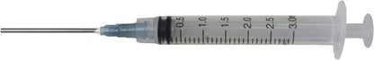 Duda Energy SyringeBox003 Industrial Syringes with 15G x 1-1/2" Blunt Tip Fill Needle and Plastic Cover, 3 mL (Pack of 100)