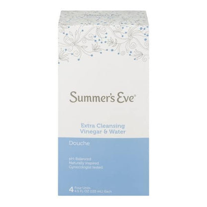 Summer's Eve Douche, Extra Cleansing Vinegar and Water, 4.5 Fl Oz, 4 Ct. (Pack of 3)