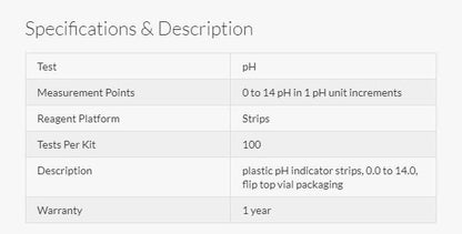 5920040 pHydrion 9800 Plastic pH Indicator Strips, 0.0 to 14.0, flip top Vial Packaging