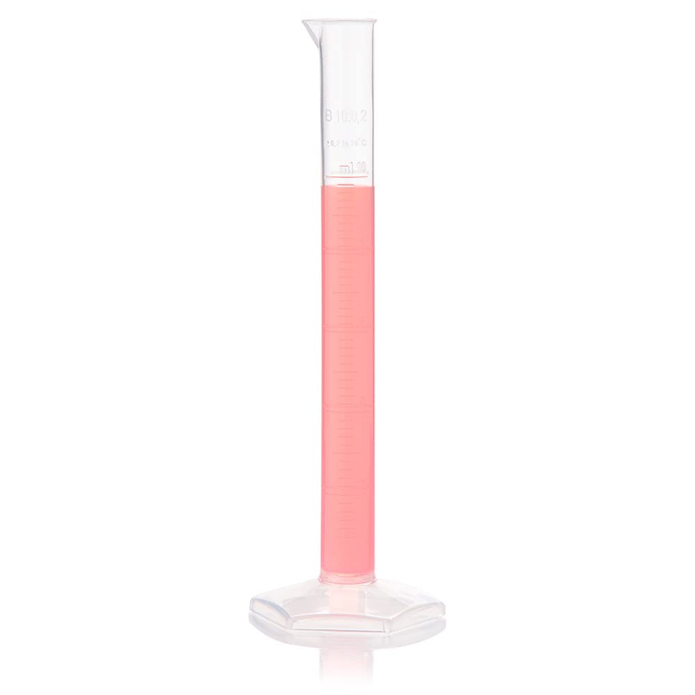 Globe Scientific 3701-10 Diamond Essentials PP Graduated Measuring Cylinder, Class B, Tall Form, 10ml Capacity