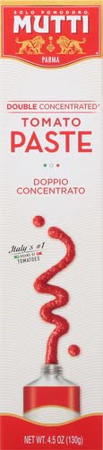 Mutti Double Concentrated Tomato Paste (Doppio Concentrato), 4.5 oz. Tube | 1 Pack | Italy’s #1 Brand of Tomatoes | Tube Tomato Paste | Vegan Friendly & Gluten Free | No Additives or Preservatives