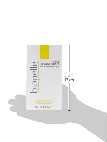 Biopelle Tensage Growth Factor Intensive Serum 40 Post-Procedure or Intensive Boost Ampoules with SCA 40 Biorepair Index, 10 Count