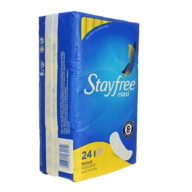Stayfree Regular Maxi Pad 24ct - Pack of 12