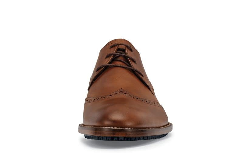 MOZO Portuguese Leather Collection Men's Slip-Resistant Oxfords - Dressy Non-Slip Restaurant Shoes for Men in Food Service - Bronson