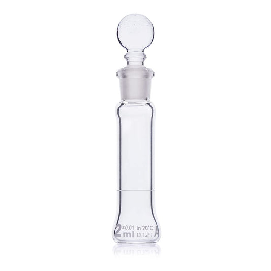 Volumetric Flask, Globe Glass, 2mL, Class A, to Contain (TC), 3.3 Borosilicate Glass, ASTM E237, 6/Box
