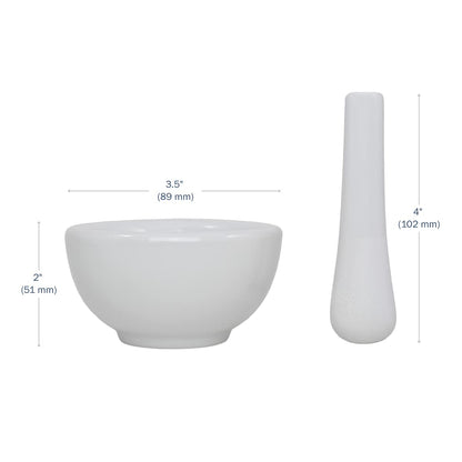 Apothecary Products Mortar and Pestle Bowl | Mixer and Grinder for Medicine | Porcelain | 4 Oz
