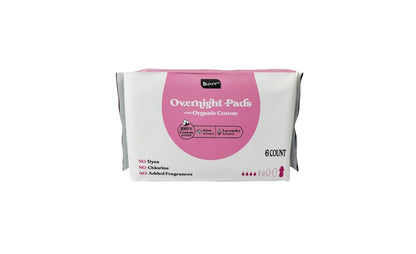 B-Pure Lavender and Aloe Infused Overnight Pads, 6 ct
