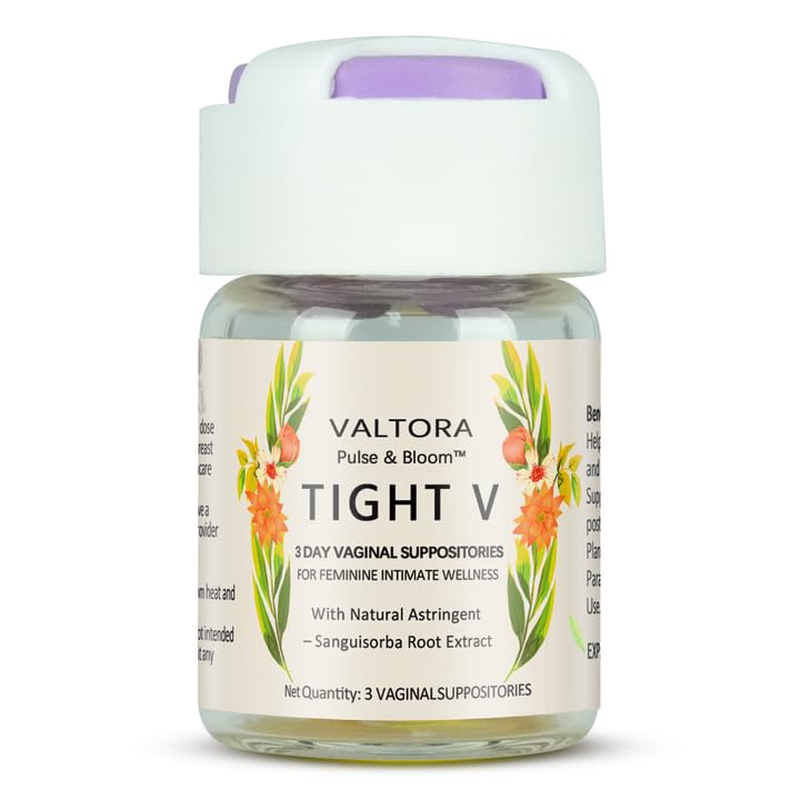Tight V Plant-Based Feminine Wellness Suppositories, pH-Friendly Intimate Care, Refresh & Cleanse, 3-Day Support