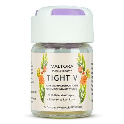 Tight V Plant-Based Feminine Wellness Suppositories, pH-Friendly Intimate Care, Refresh & Cleanse, 3-Day Support