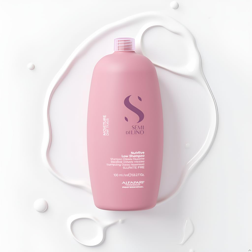 Alfaparf Milano Semi Di Lino Moisture Nutritive Sulfate Free Shampoo for Dry Hair - Paraben and Paraffin Free - Safe on Color Treated Hair - Professional Salon Quality
