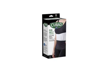 CURAD 6 in Universal Elastic Rib Belt, Adjustable Compression Wrap for Men and Women, Breathable Support for Broken, Bruised or Injured Ribs, Comfortable Fit for Everyday Wear, Fits 28" - 50" Around Ribs, Unisex, 1 Count