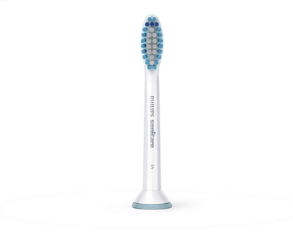 Philips Sonicare Genuine Sensitive Replacement Toothbrush Heads for Sensitive Teeth, 3 Brush Heads, White, HX6053/64