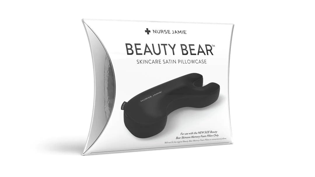 Nurse Jamie Beauty Bear Replacement Pillowcase – Mesh, Silky Black Cover, Minimize Sleep Lines, Gentle on Skin (22" x 11")