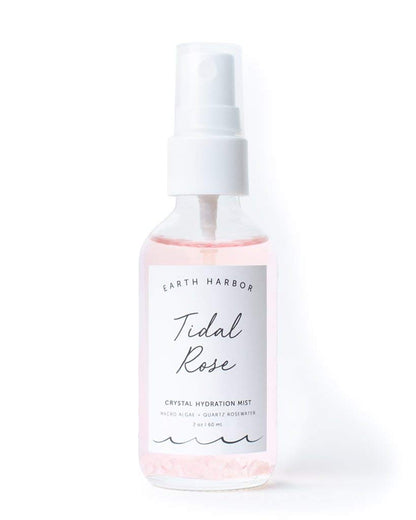 Earth Harbor | Tidal Rose Crystal Hydration Toner - Soothes Inflammation & Tones | Rose Water + Rose Quartz + White Tea | 100% Natural & Cruelty-Free | 2 fl oz