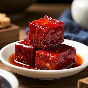 Red Fermented bean curd, Healthy, Convenient for Hot Pot, Stir-fry, Noodles, Porridge - 340g Glass Jar (11.99oz)