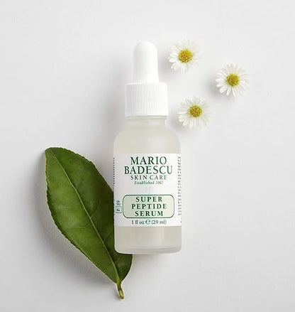Mario Badescu Super Peptide Serum for Face, Reduces the Look of Fine Lines & Wrinkles, Skincare with Sodium Hyaluronate & Peptides, Hydrating, Anti Aging Facial Serum for All Skin Types, 1 Fl Oz
