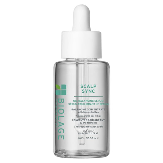 Biolage Scalp Sync Oil Balancing Hair Serum - Absorbs Excess Oil Between Washes, Leave-In Scalp Treatment, Fermented Tea Blend, Vegan, 1.6 Fl Oz
