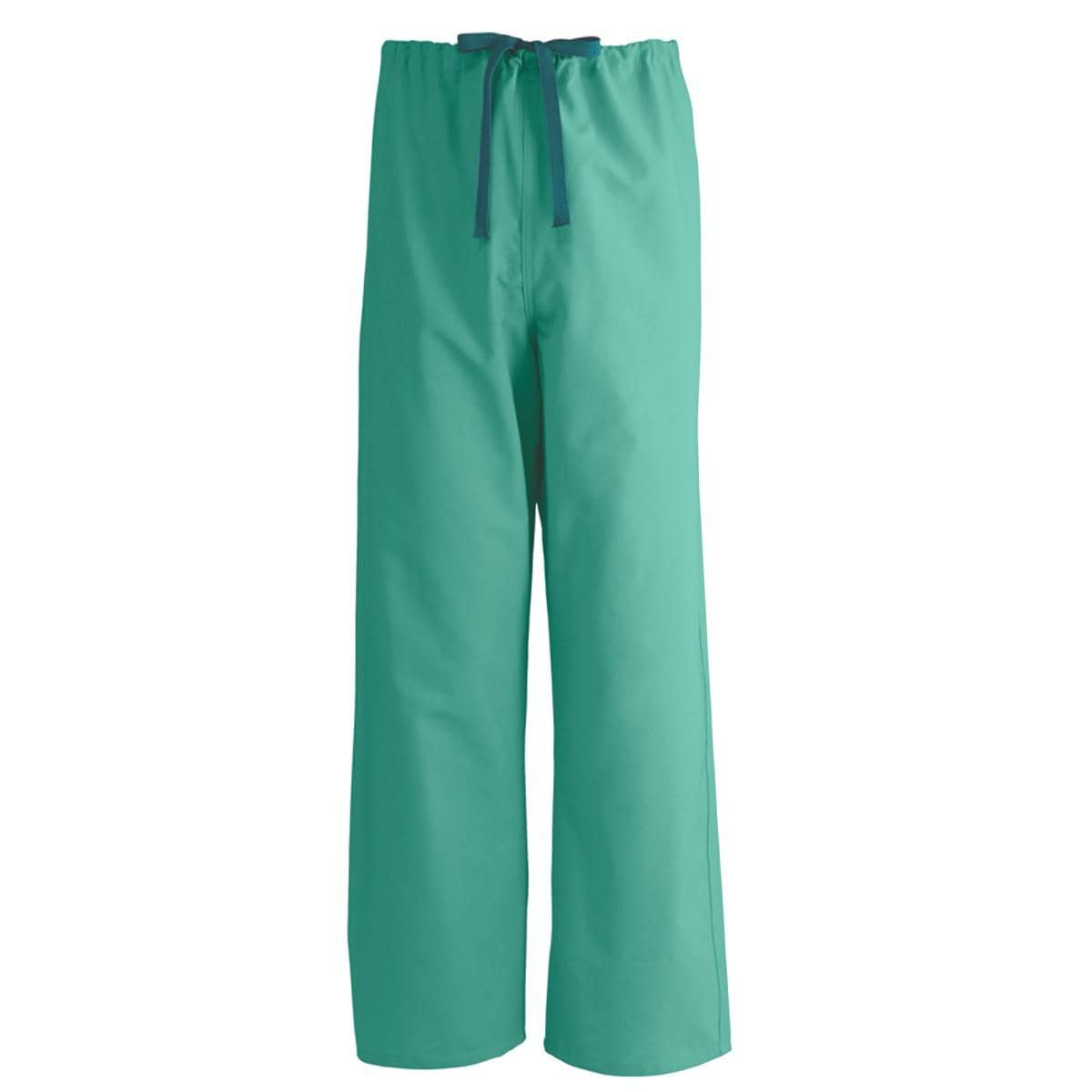 Medline AngelStat Unisex Reversible Drawstring-Waist Scrub Pants, Jade, Size Small, Regular Inseam