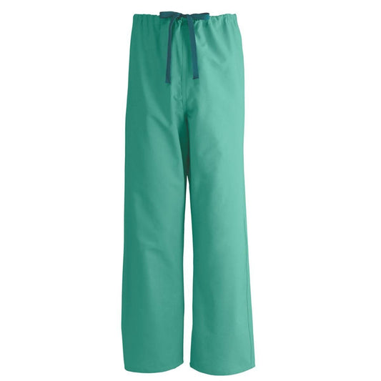 Medline AngelStat Unisex Reversible Drawstring-Waist Scrub Pants, Jade, Size Small, Regular Inseam