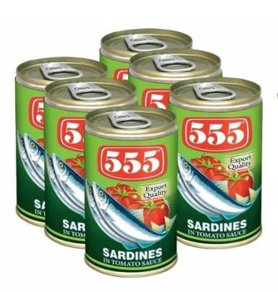 555 Sardines in Tomato Sauce 5.5oz (155g), 6 Pack