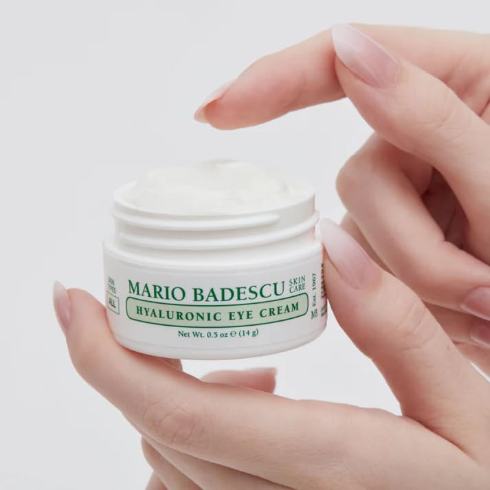 Mario Badescu Eye Cream for Dark Circles and Puffiness – Hyaluronic, Caffeine or Glycolic – Hydrating, Firming and Anti Aging Overnight Under Eye Care Treatment for Fine Lines and Wrinkles