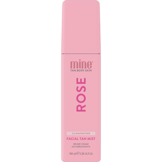 Minetan Rose Face Tan Mist | Clear Facial Self Tanning Spray | Gradual Daily Sunless Tanner, Infused | Soothing Rose Water & Vitamin C | Hydrating, Golden Glow Skin Finish | 3.38 Fl Oz