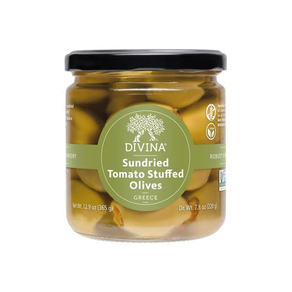 DIVINA Olives Stuffed with Sundried Tomatoes, 12.9 oz, (2-Pack)