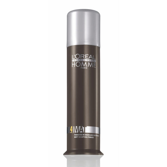L'Oréal Professionnel Paris Styling Pomade For Men - Medium Hold and Matte Finish, Styling Cream For All Hair Types