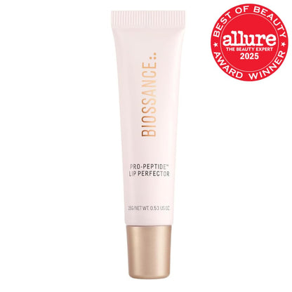Biossance Pro-Peptide Lip Perfector – Triple-Treat Vegan Lip Balm – Deeply Hydrating with Pro-Peptides & Hyaluronic Acid – Enhances Natural Lip Color – Silky, Glossy Finish