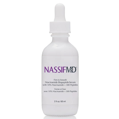 NassifMD Niacinamide Serum 10% with Cranberry Biopeptides and Ectoin, Brightening and Hydrating Vitamin B3 Face Serum, Evens Tone, Smooths Texture, Reduces Fine Lines, Boosts Radiance