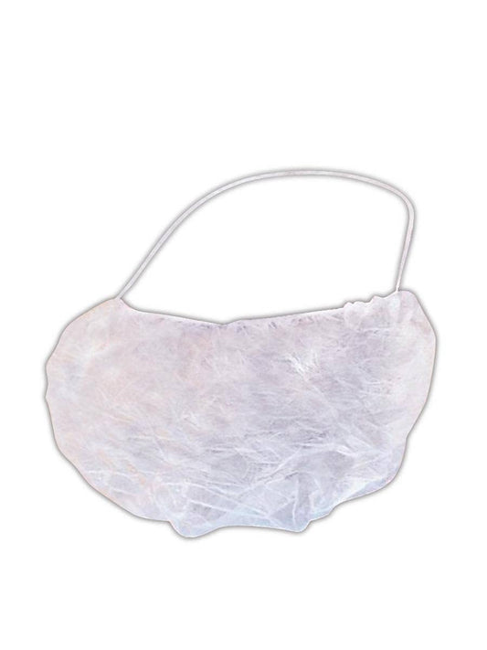MAGID BC924 Polypropylene Beard Cover with Elastic Closure, Disposable, One Size Fits All, White (Case of 100)