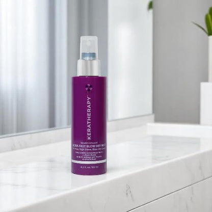 Ultra Fast Blow Dry Mist Perfect Blowout for Hair, 4.2 fl. oz., 125 ml – Keratin Infused Blow Dry Spray for Styling & Frizz-free Styling