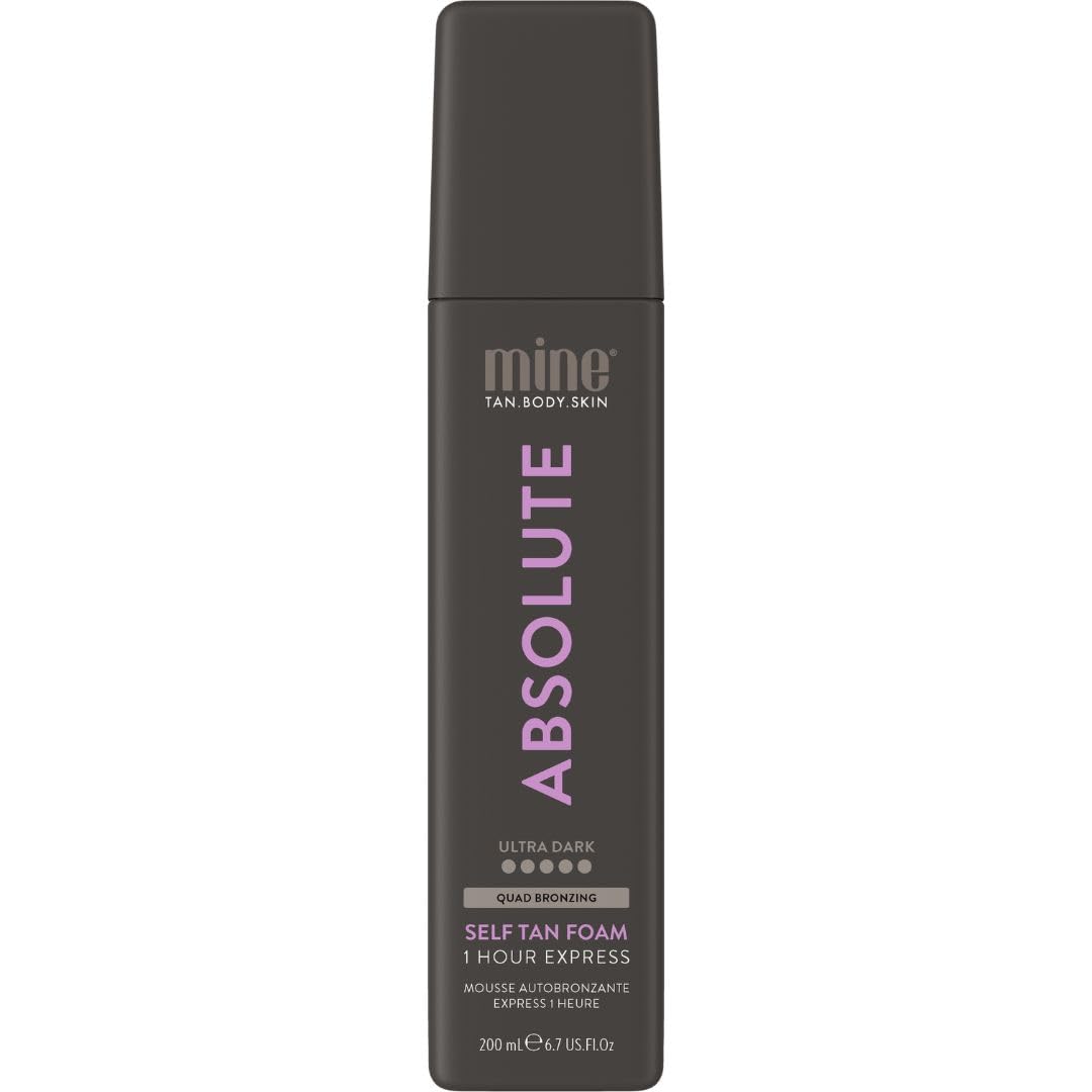 Minetan Absolute Tan Self Tan Foam | Tanning Treatments Collection | Ultra Dark Brown Intense Skin Finish | 1 Hour Express Mousse, Face & Body Fake Tanner, Melanin Activating, Face & Body | 6.7 Fl Oz