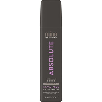 Minetan Absolute Tan Self Tan Foam | Tanning Treatments Collection | Ultra Dark Brown Intense Skin Finish | 1 Hour Express Mousse, Face & Body Fake Tanner, Melanin Activating, Face & Body | 6.7 Fl Oz