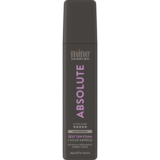 Minetan Absolute Tan Self Tan Foam | Tanning Treatments Collection | Ultra Dark Brown Intense Skin Finish | 1 Hour Express Mousse, Face & Body Fake Tanner, Melanin Activating, Face & Body | 6.7 Fl Oz
