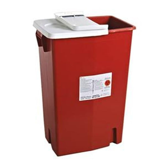 Covidien Ken 8998PG2 SharpSafety Sharps Container Gasketed Hinged Lid, PGII Rated, 18 Gallon, Pack of 5