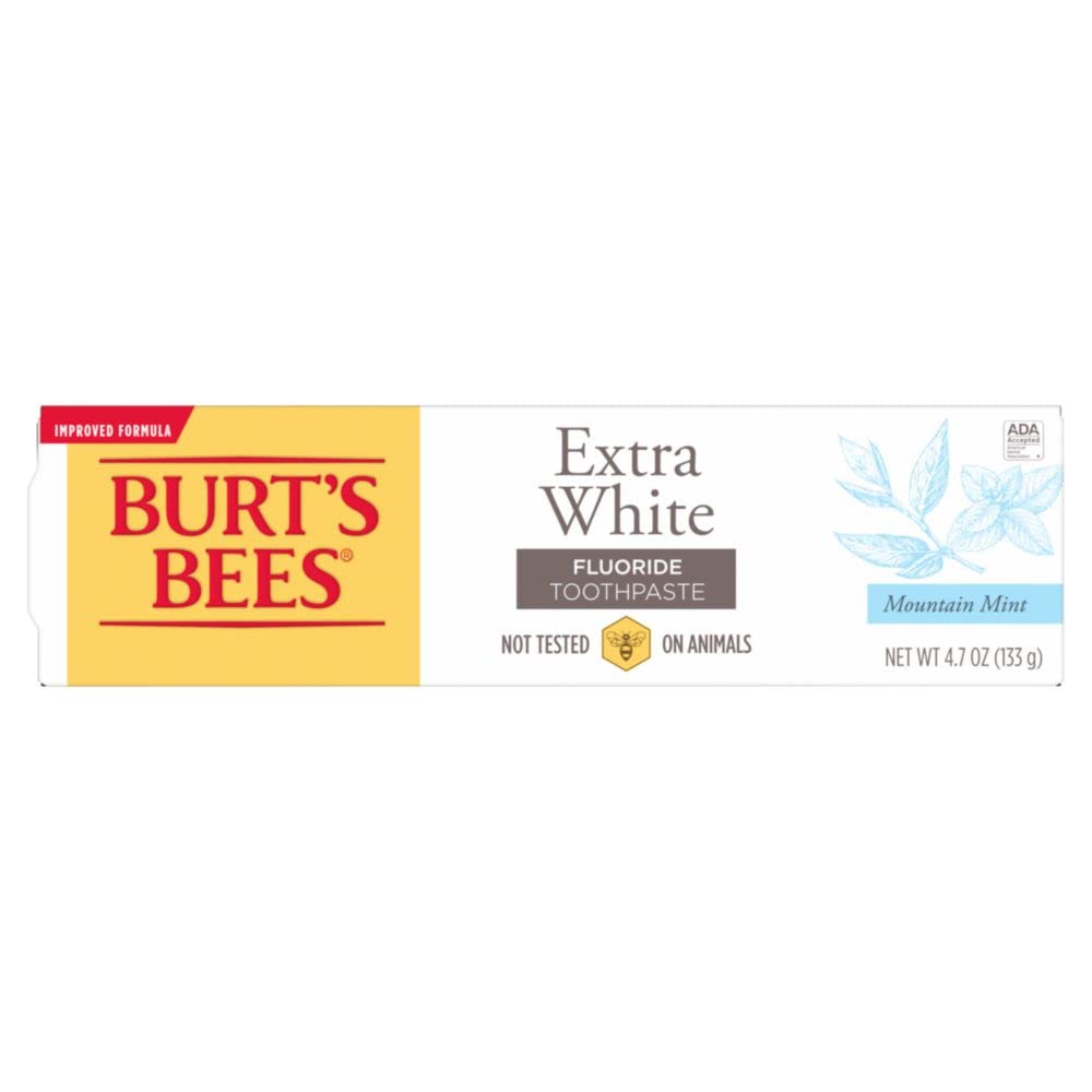 Burt’s Bees Toothpaste with Fluoride, Extra White, Zen Peppermint, 4.7 oz (14)