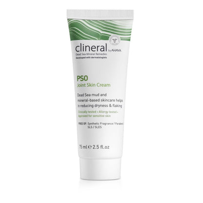 AHAVA Clineral Pso Joint Skin Cream - Reduce joint skin irritation, alleviates dryness & irritations, hydrates areas around the joints, with Osmoter, Dead Sea Mud & Aloe Vera & Shea Butter, 2.5 Fl Oz