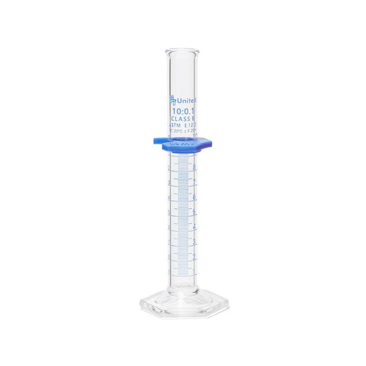 United Scientific™ (UNCYLNGB-10) 10mL Graduated Cylinder, Borosilicate 3.3 Glass, Double Metric Scale, Class B, Pack of 2