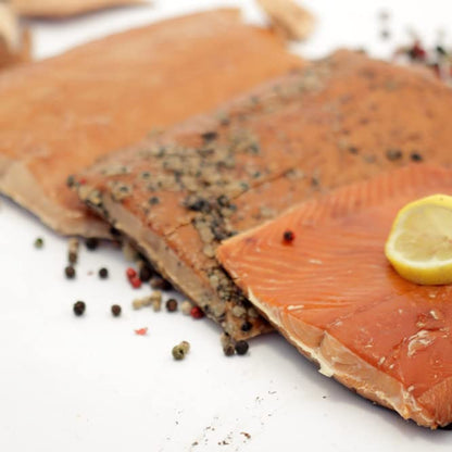 Alaska Smokehouse Trio of Smoked Salmon/Pepper Garlic/Sockeye Gift Set 4 ounce each
