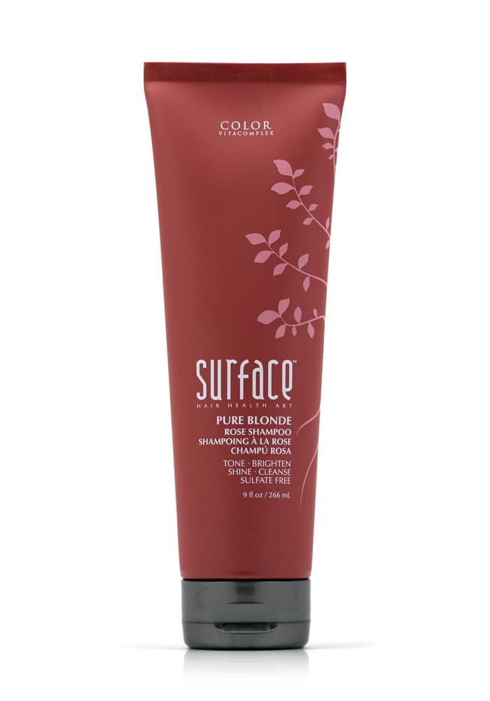 SURFACE Hair Pure Blonde Rose Shampoo – Sulfate-Free, Paraben-Free Cleansing, Shine, Tone & Enhance - 9oz