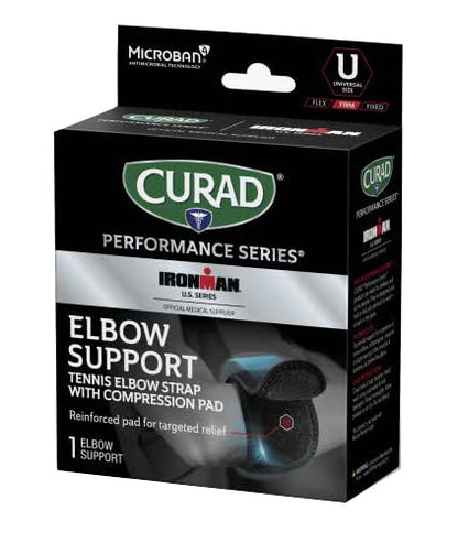 CURAD Performance Series Elbow Support, Dual Wrap-Around Strap, Universal, 1 Each