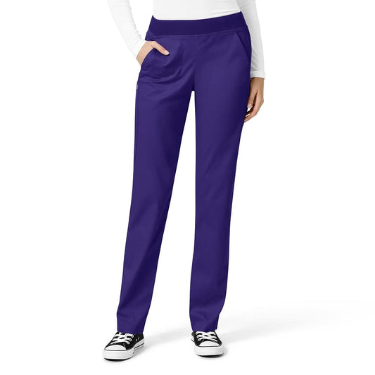 WonderWink Womens Knit Waist Cargo Medical Scrubs Pants, Grape, Medium Petite US